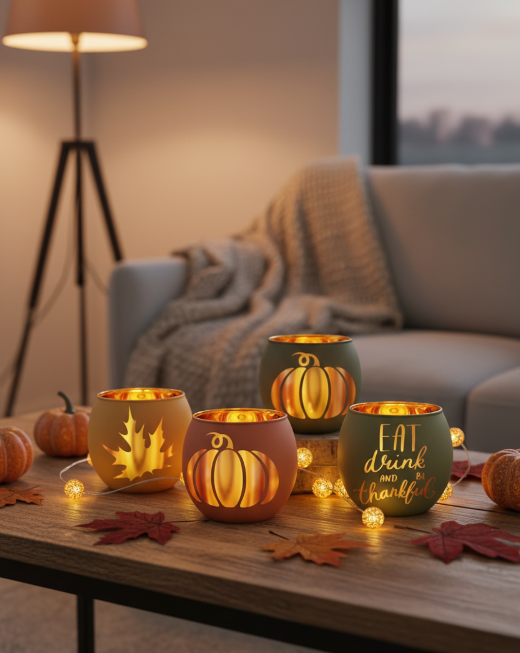 Set 6 Klassieke Kaarsenhouders – Gegraveerd Glas