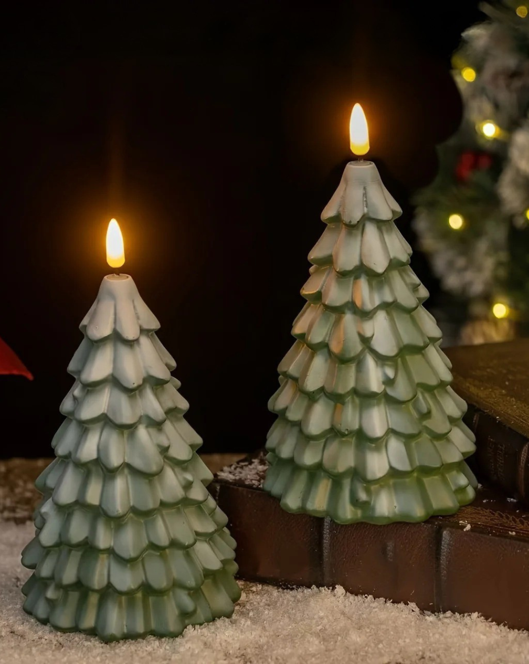 led kaars met kerstboom design