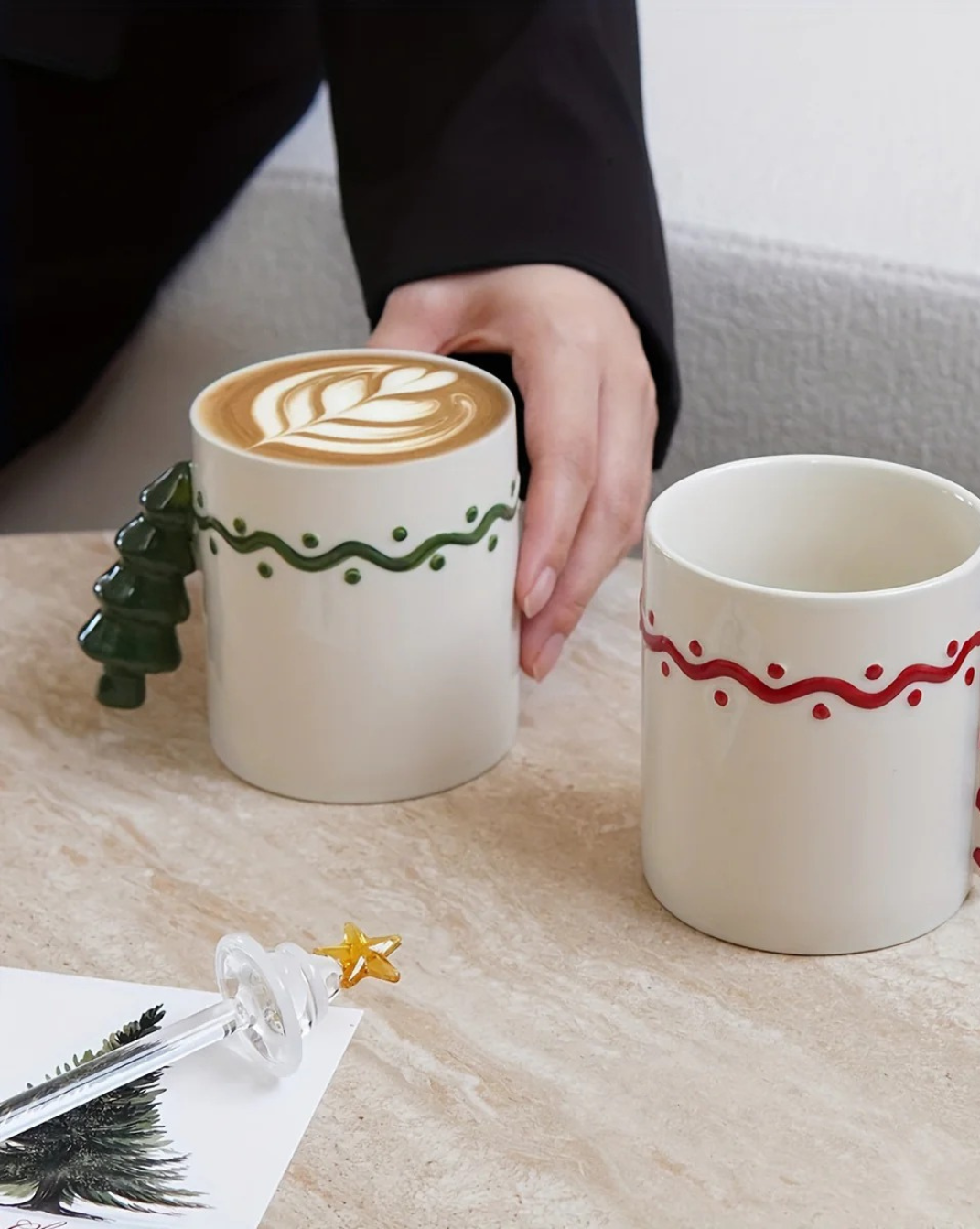 moderne keramische kerstmok - feestelijk design