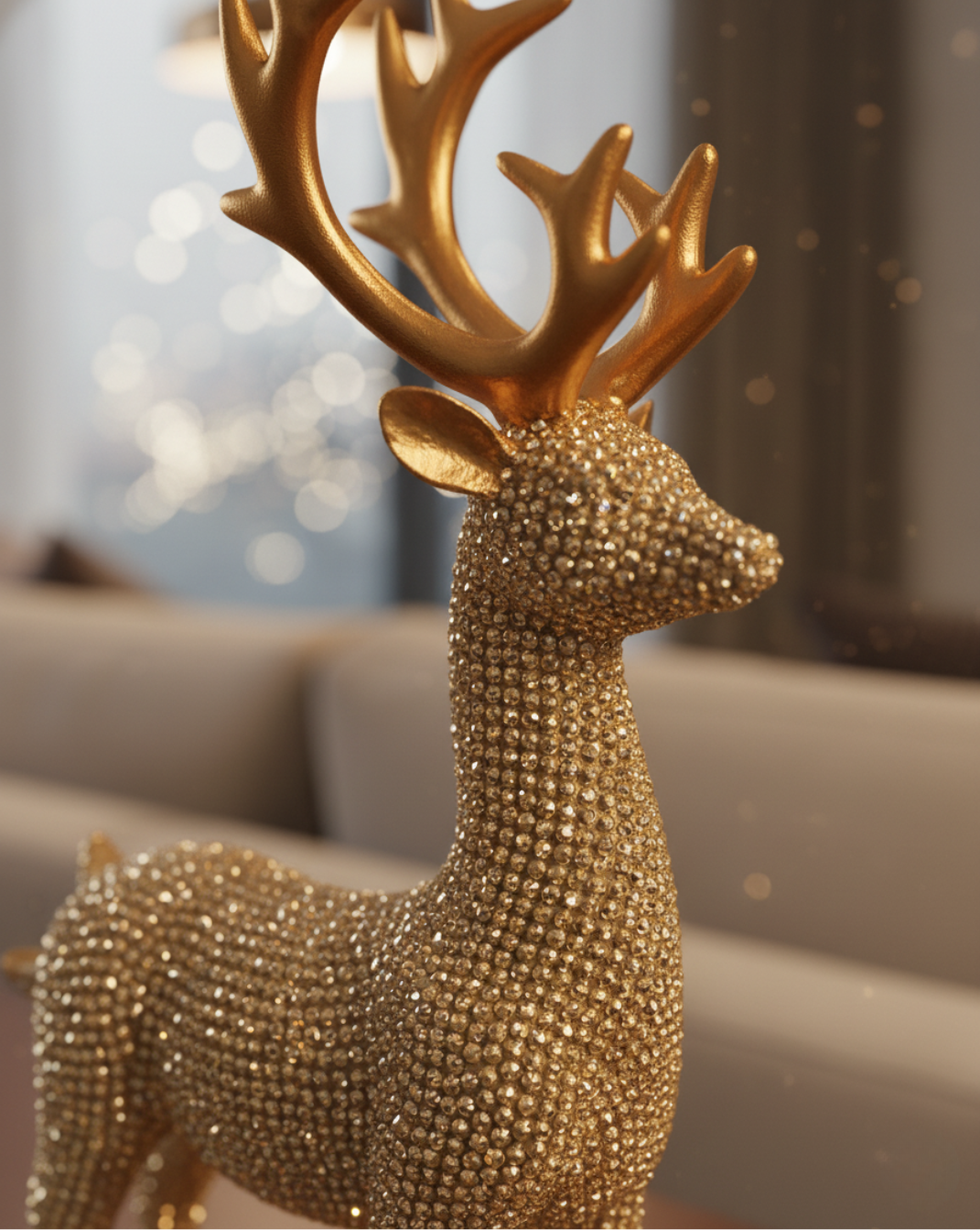 Festive Forest – Set van 2 Rendier-Beeldjes Goud