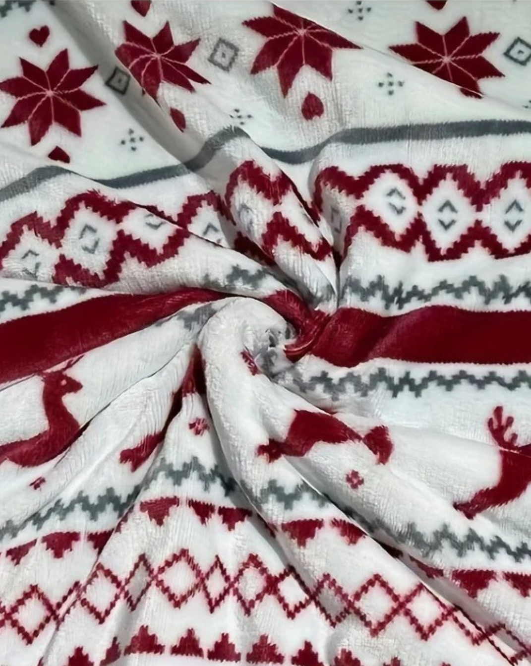 Witte pluche kerst deken