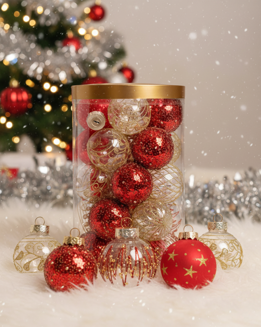 Moderne Kerstballen-Set – 25 Stuks – Elegante Mix voor de Kerstboom