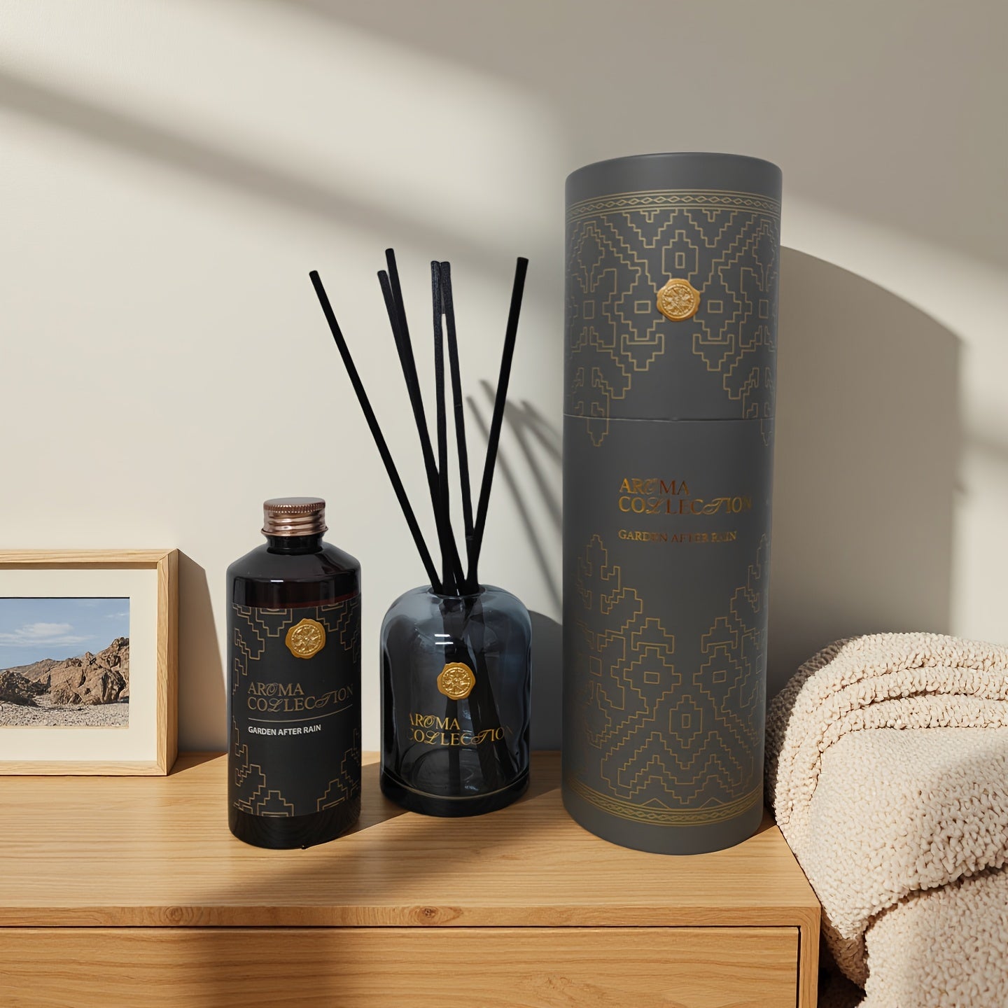 Cadeauset Geurkaarsolie - 200ml Navulling & Diffuserstokjes voor Frisse Sfeer
