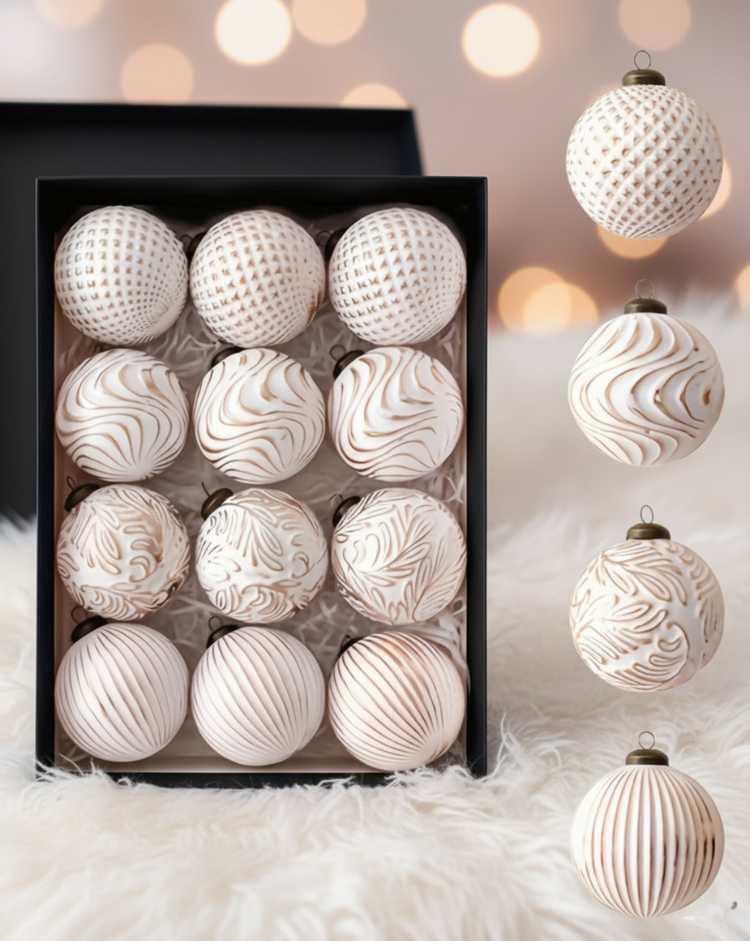 Feestelijke Luxe Kerstballen-Set – 12 Stuks – Elegant & Tijdloos
