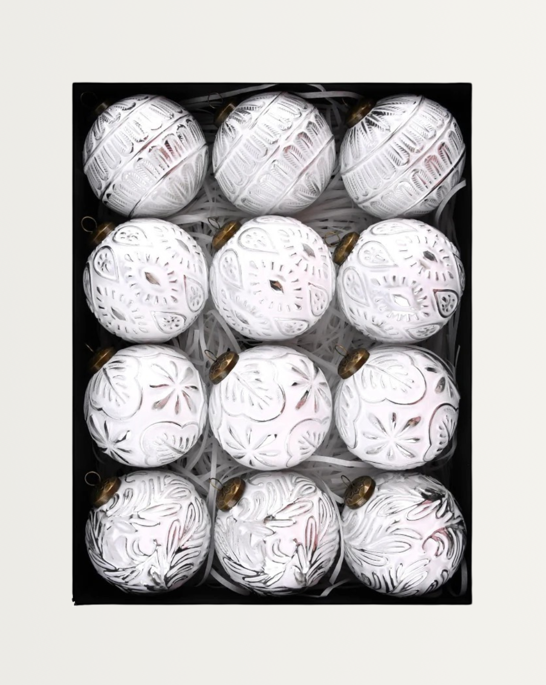 Vintage Kerstballen-Set – 12 Stuks