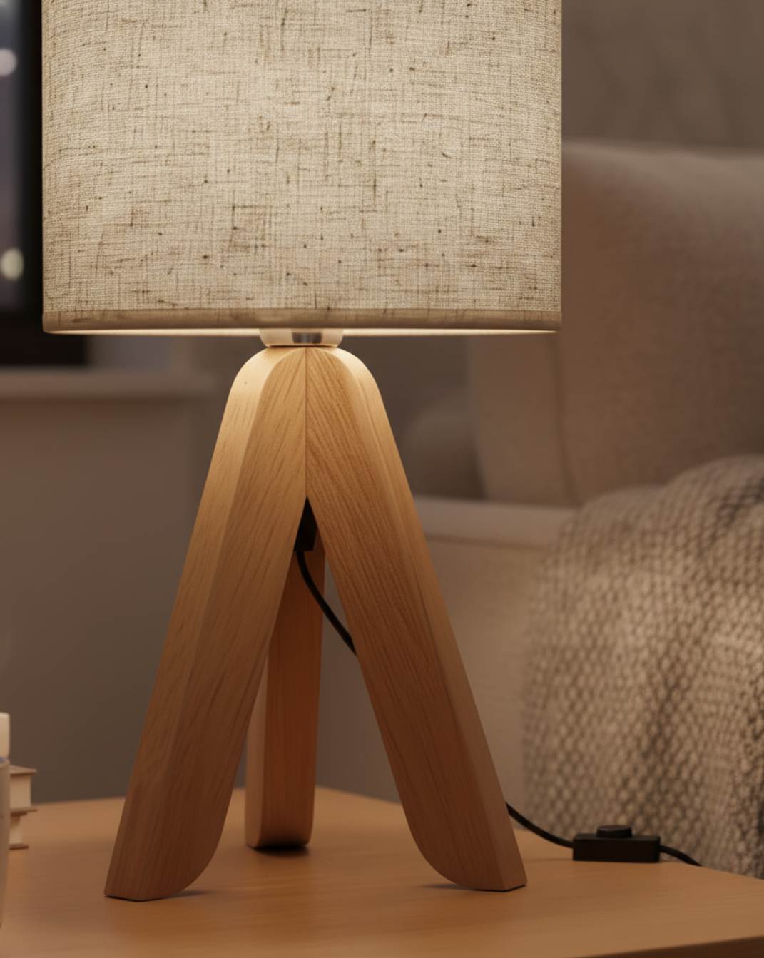 Minimalistische Tafellamp - Stoffen Lampenkap