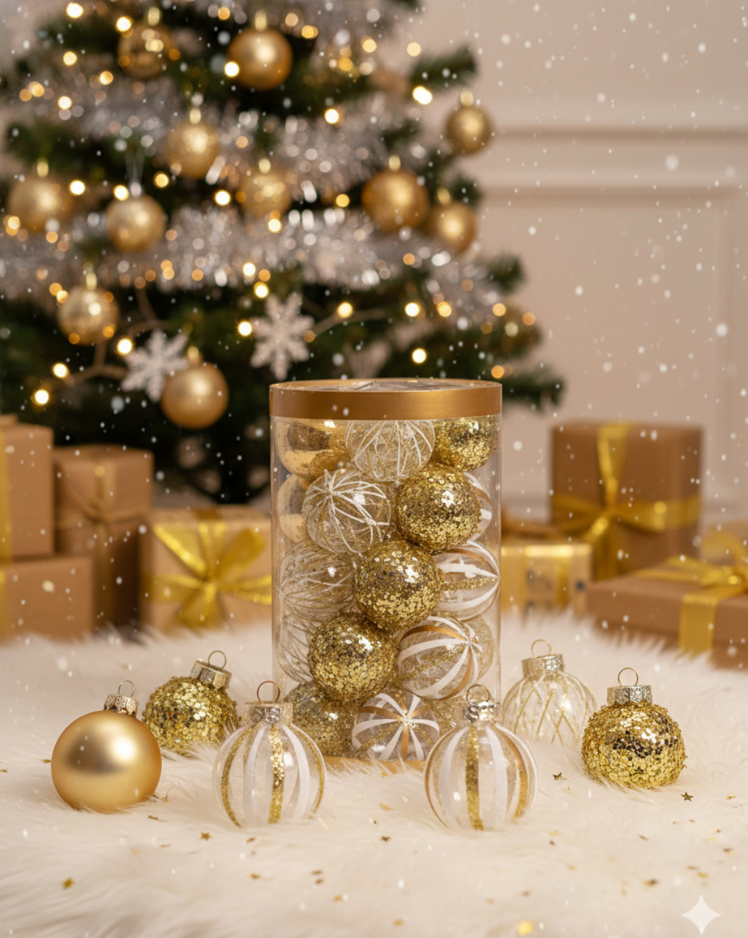 Moderne Kerstballen-Set – 25 Stuks – Elegante Mix voor de Kerstboom