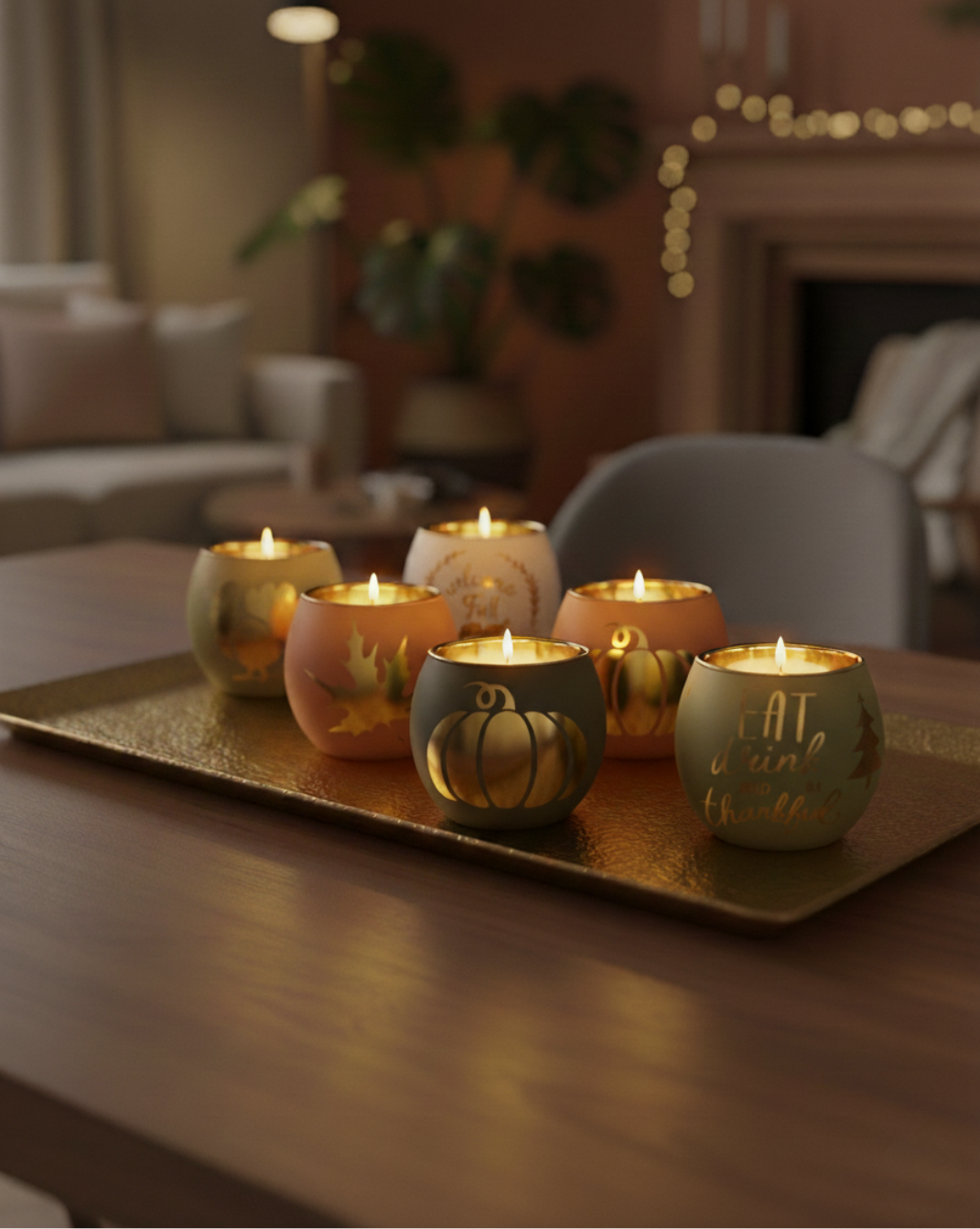 Set 6 Klassieke Kaarsenhouders – Gegraveerd Glas