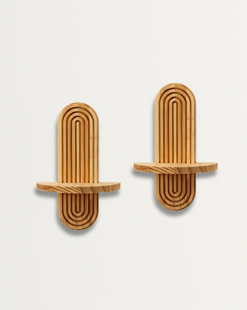 Boheemse Muurplanken van Natuurlijk Hout voor Badkamer en Woonruimte – Eenvoudige Muurmontage Planken