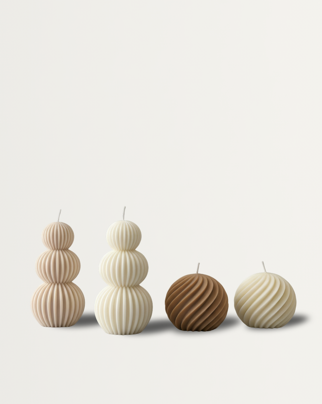 Modern Minimalistische Bol Kaars - Sojawas Kaars in Beige/Wit/Grijs/Zwart, voor Thuis, Kantoor, Bruiloft, Feestdecoratie - Geen Elektriciteit Nodig, Makkelijk Schoon te Maken, Binnen Decoratie stuk, Trouwstuk, Geometrisch Ontwerp, Schoon Brandend, Decorat