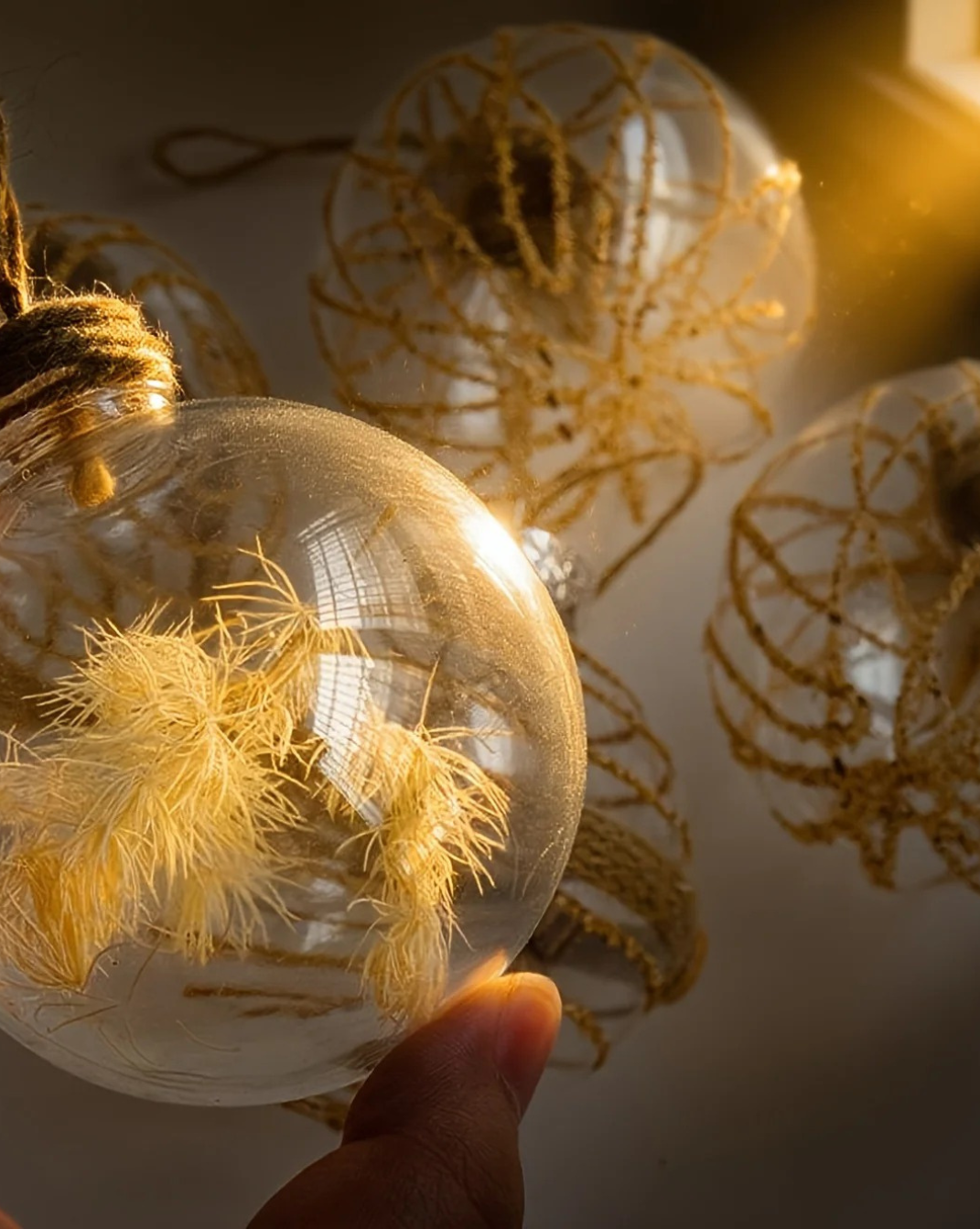 Boho-Design Kerstballen-Set – 6 Stuks