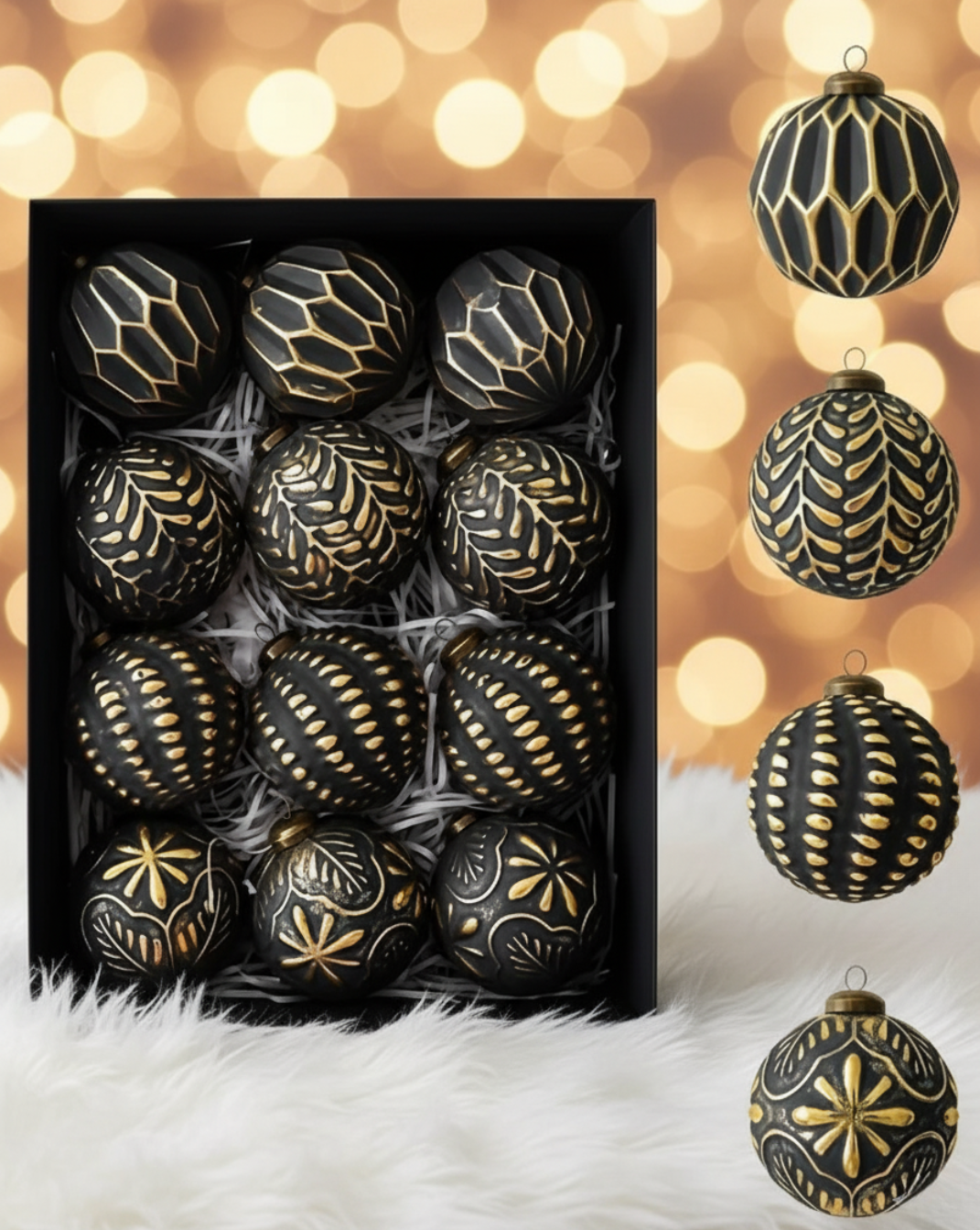Feestelijke Luxe Kerstballen-Set – 12 Stuks – Elegant & Tijdloos