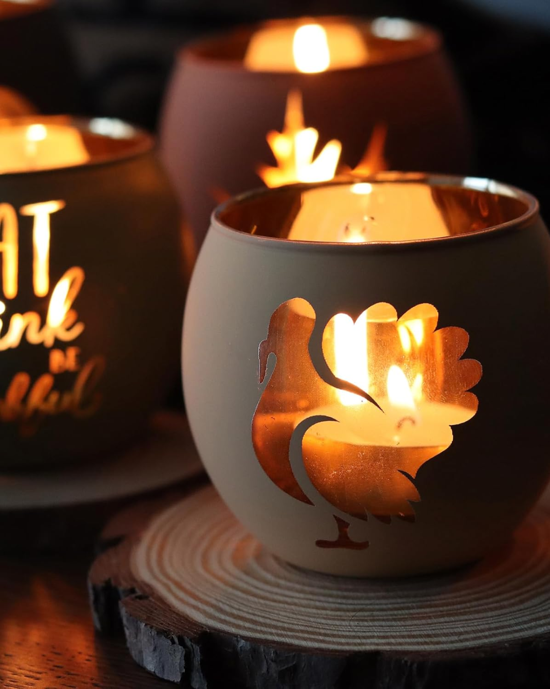 Set 6 Klassieke Kaarsenhouders – Gegraveerd Glas