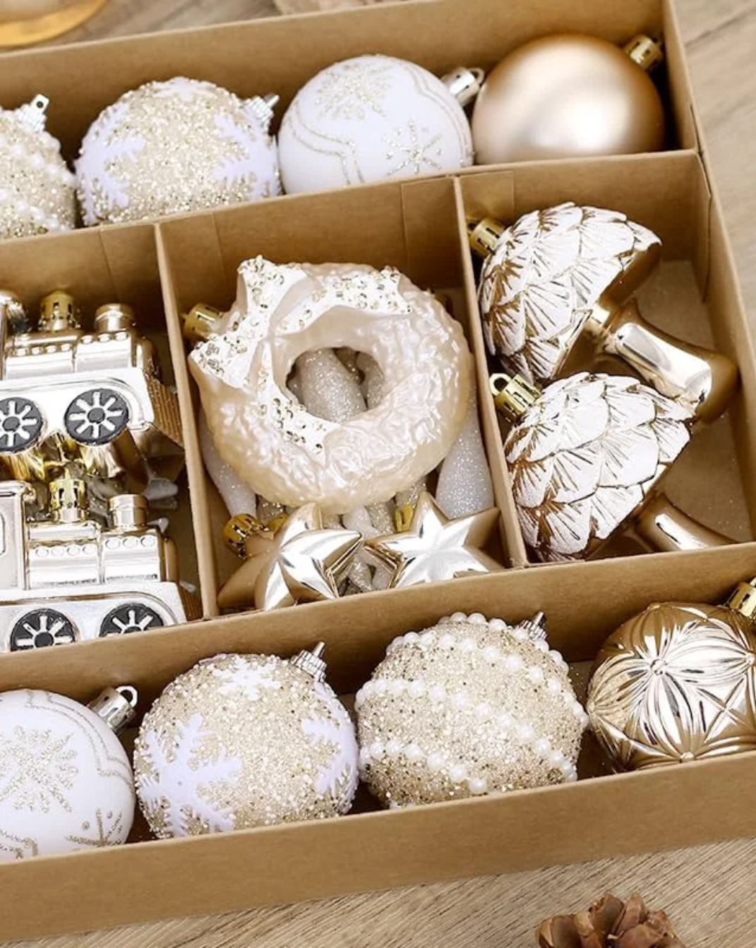 45-delige Kerstballen-Set met Sneeuwvlok & Gingerbread Decor