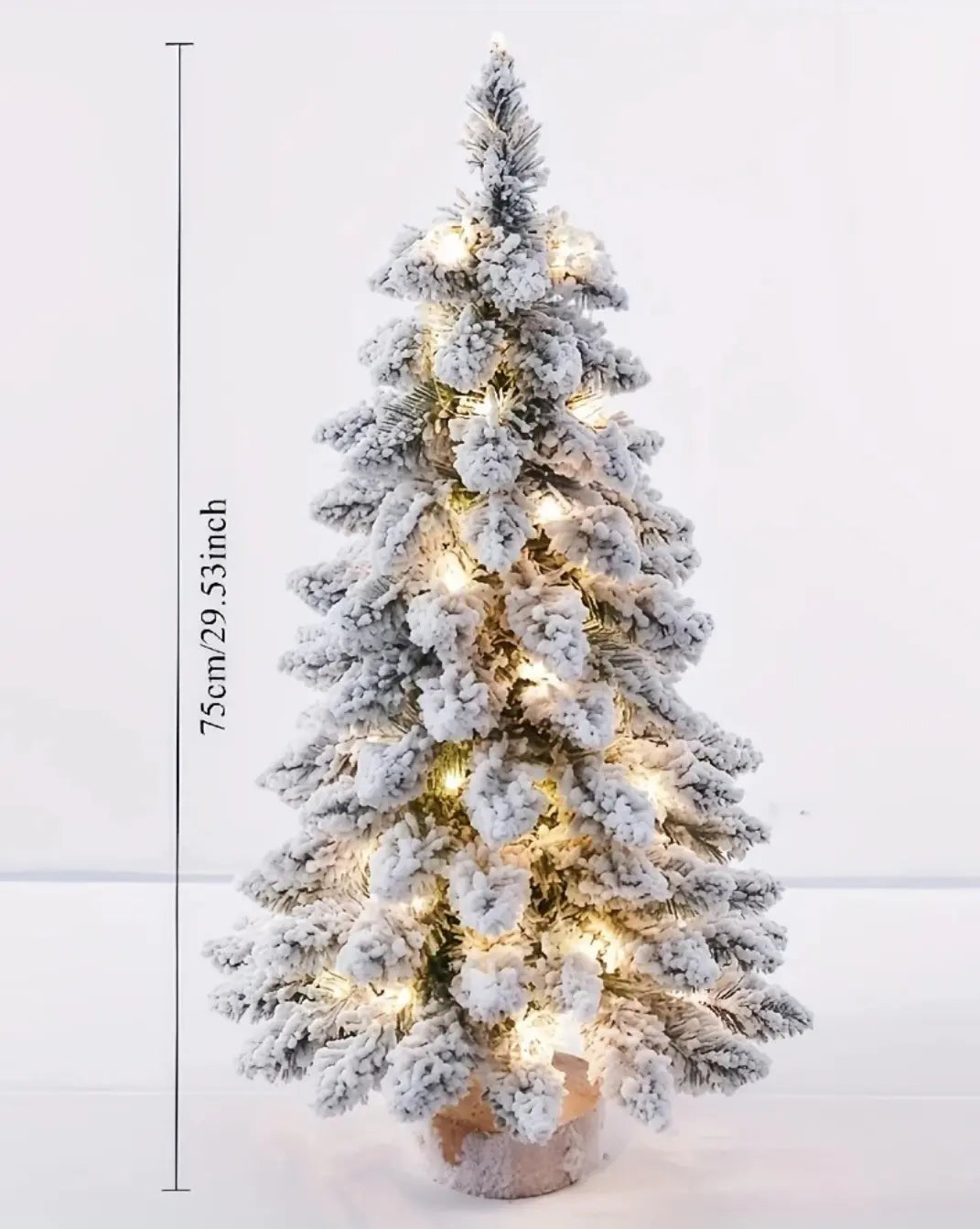 Verlichte sneeuwbedekte kunstkerstboom - LED warm wit Maison Roze