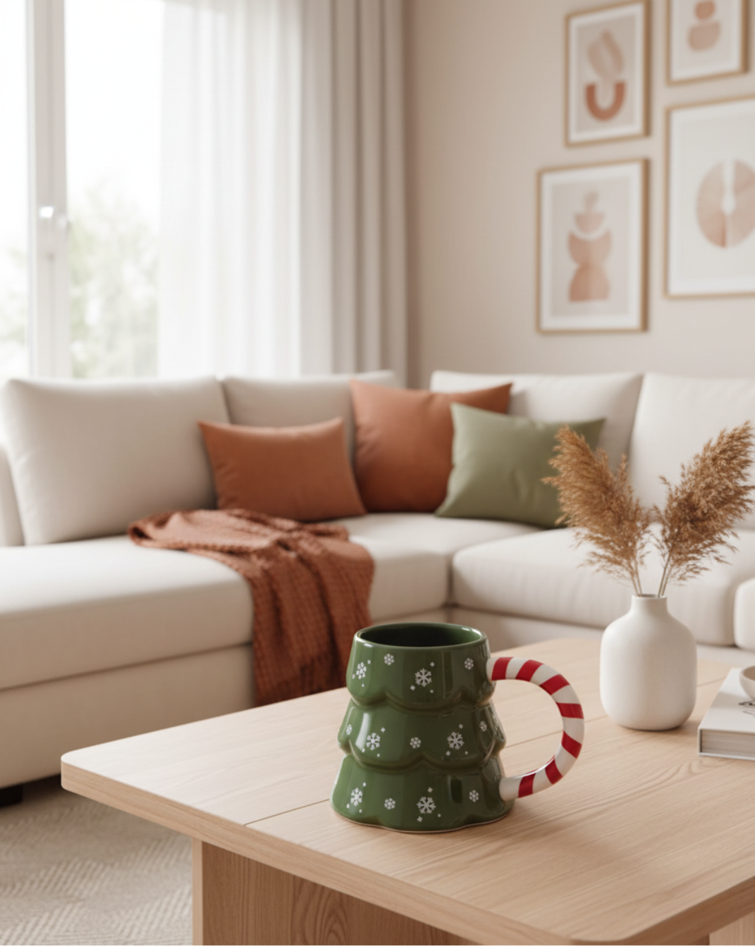 keramische Kerstboom Mok - Sneeuwvlok Design