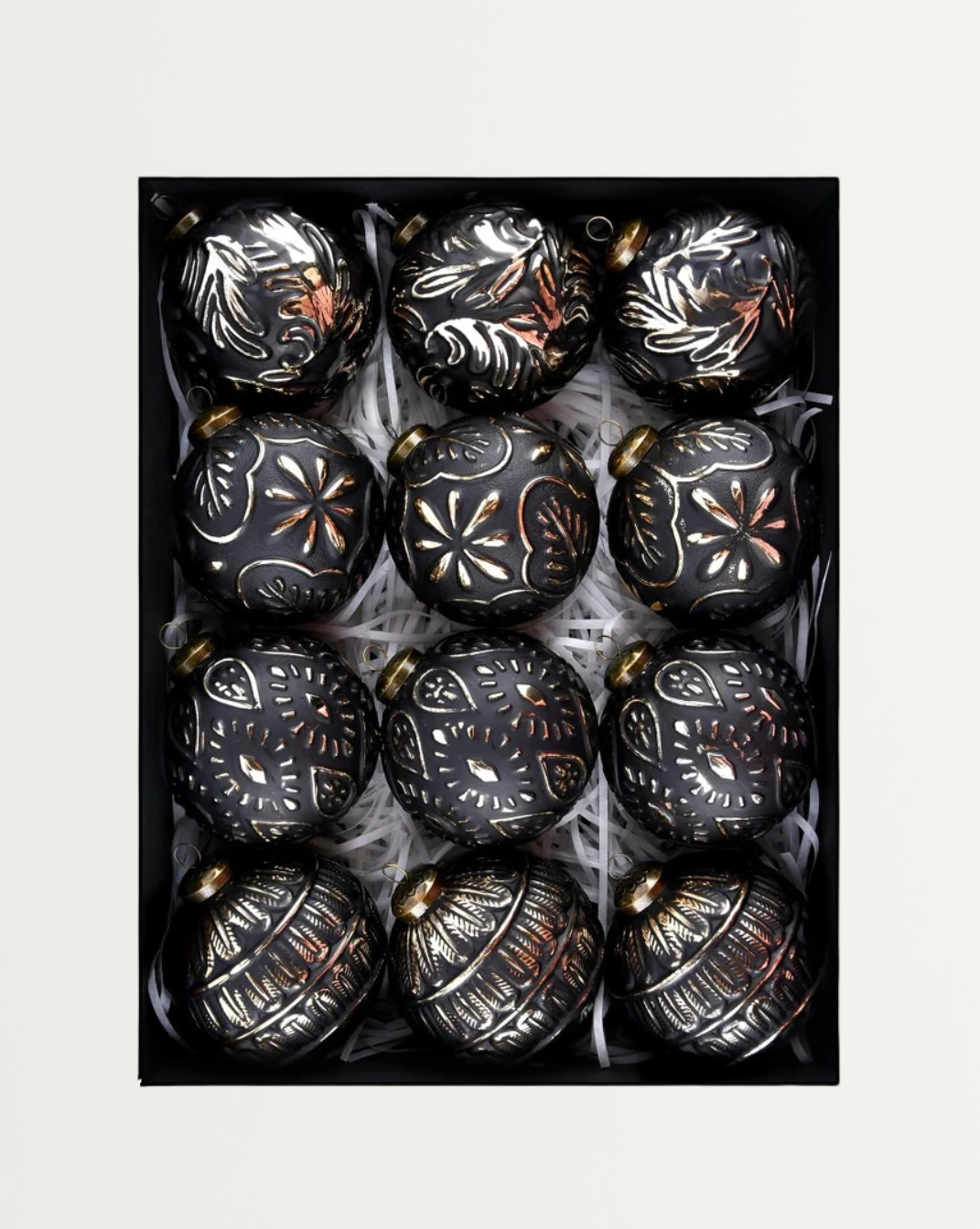 Vintage Kerstballen-Set – 12 Stuks