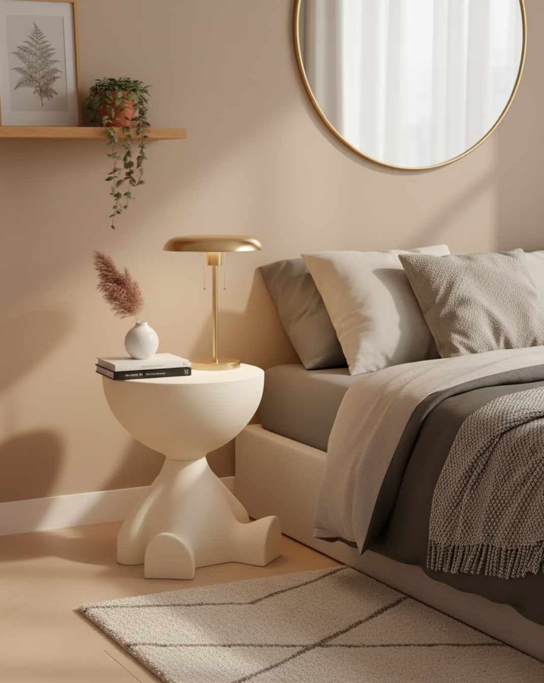 Modern Beer-Vormige Bijzettafel — met opbergruimte - Maison Roze