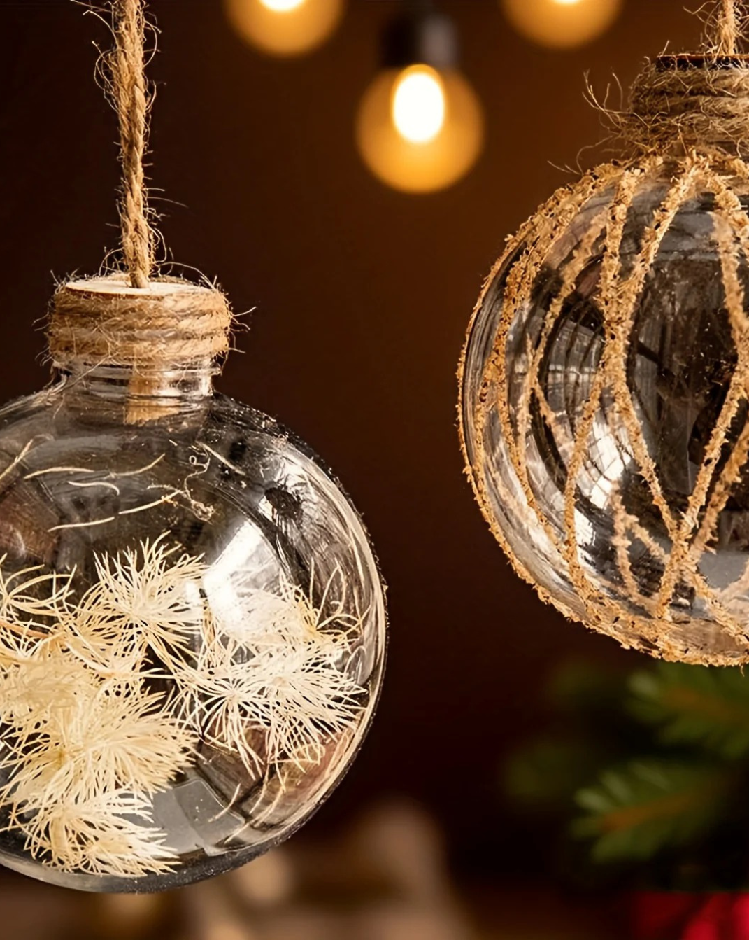 Boho-Design Kerstballen-Set – 6 Stuks