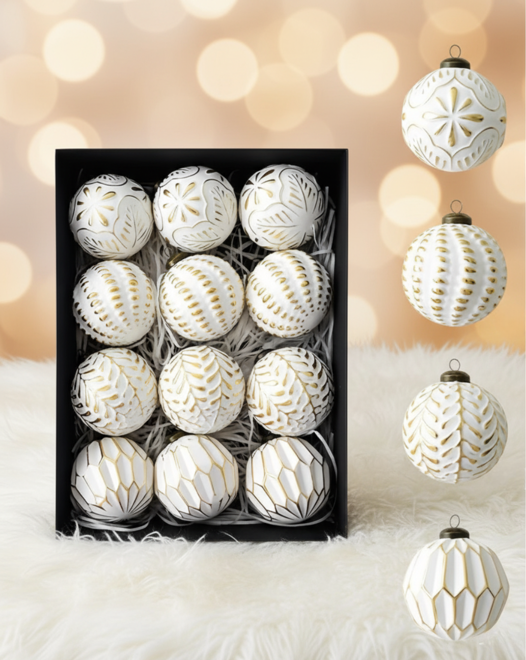 Feestelijke Luxe Kerstballen-Set – 12 Stuks – Elegant & Tijdloos
