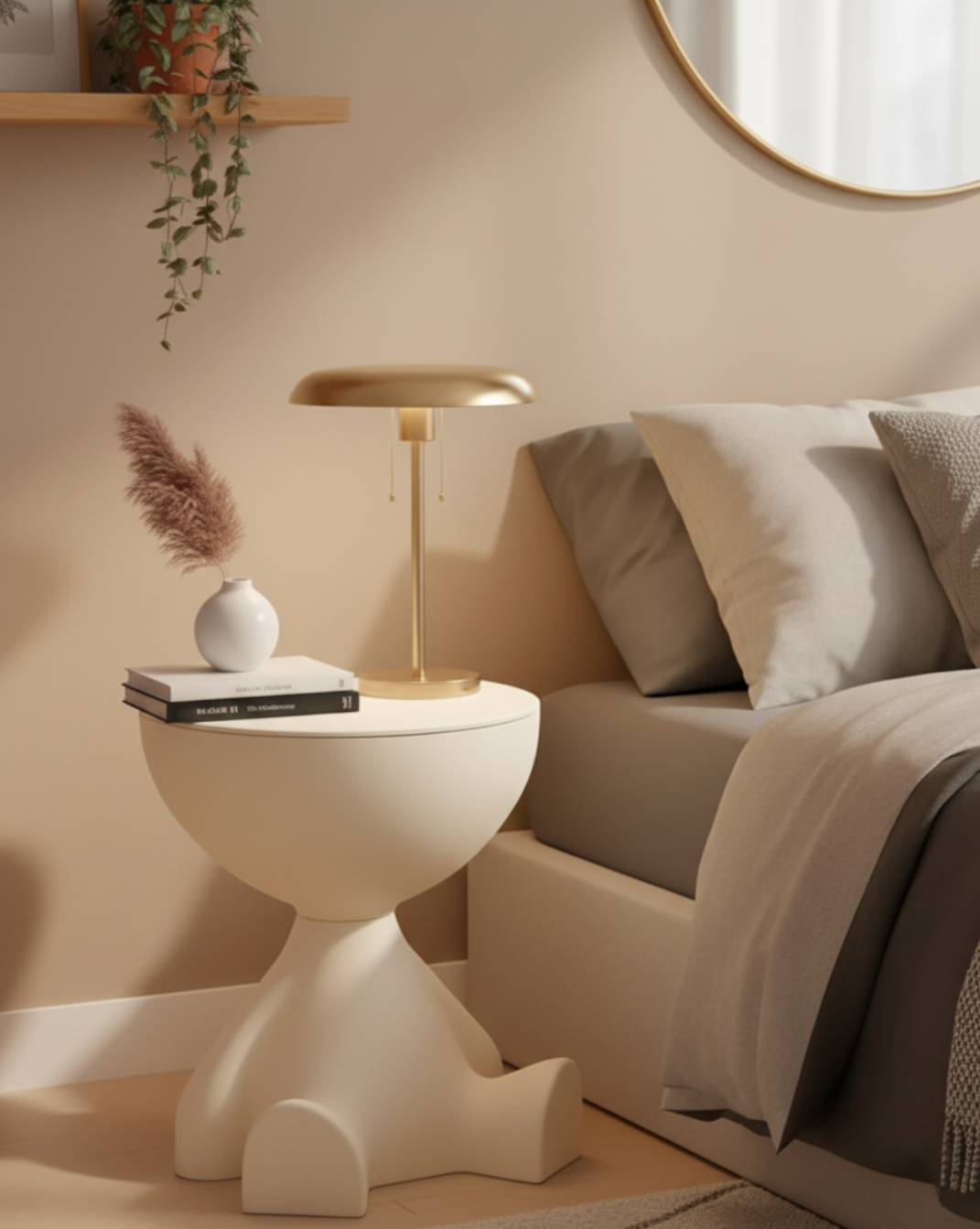 Modern Beer-Vormige Bijzettafel — met opbergruimte - Maison Roze