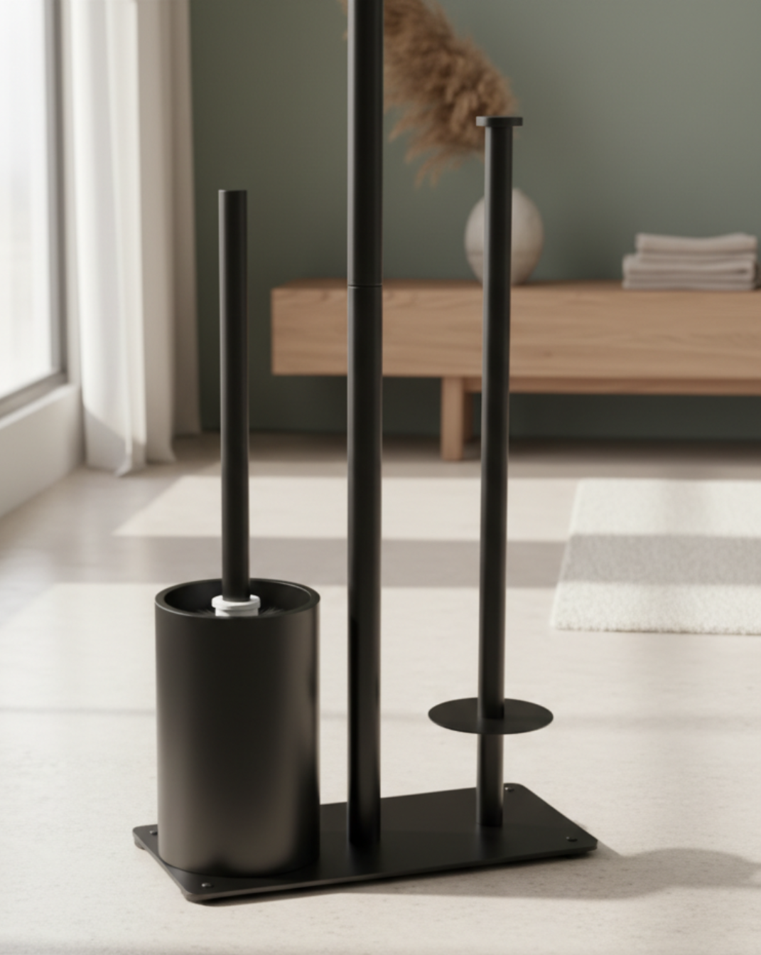 Toiletrolhouder Vrijstaand met Opbergruimte – Minimalistische Toiletpapierhouder