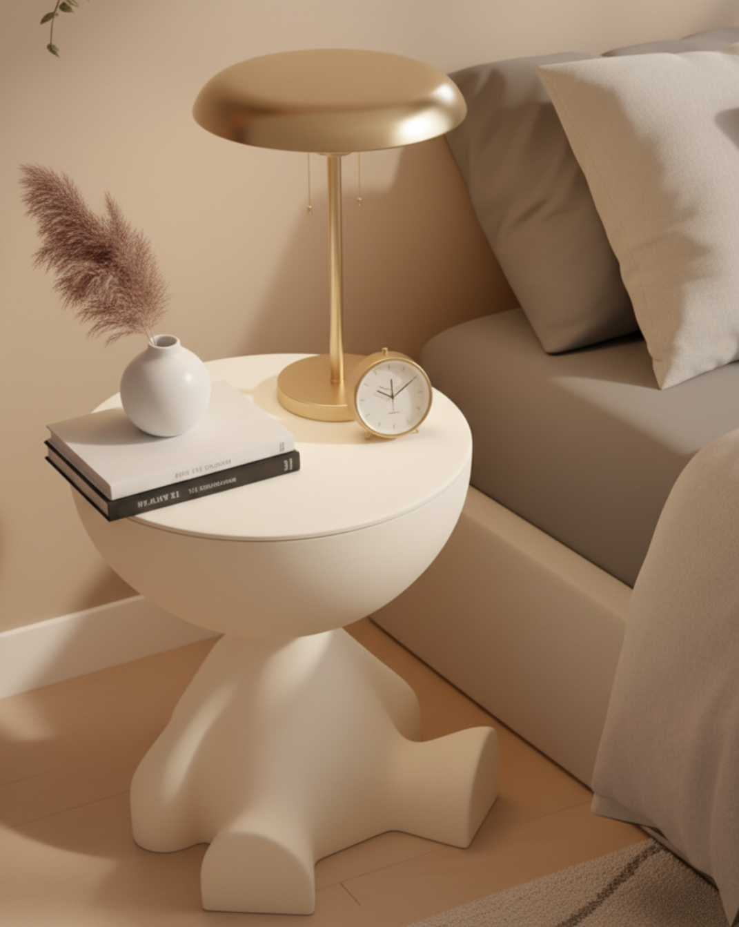 Modern Beer-Vormige Bijzettafel — met opbergruimte - Maison Roze