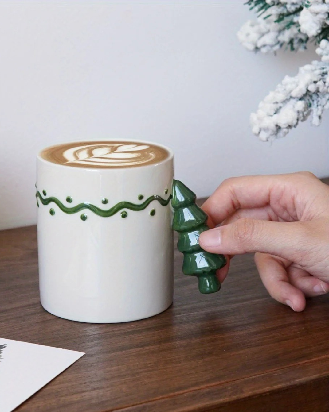 moderne keramische kerstmok - feestelijk design