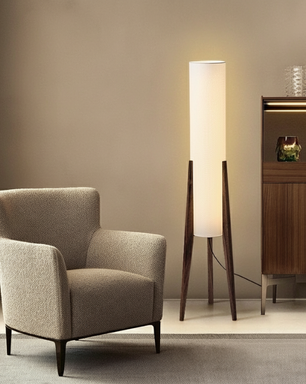 Houten Vloerlamp - Retro Wabi-sabi Ontwerp Voor Woonkamer & Slaapkamer