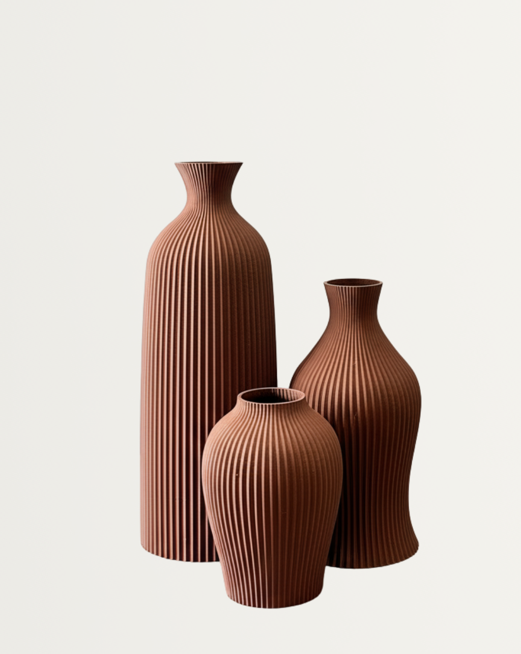 Set van 3 Decoratieve Vazen - Elegante Boho Stijl voor Huis en Kantoor