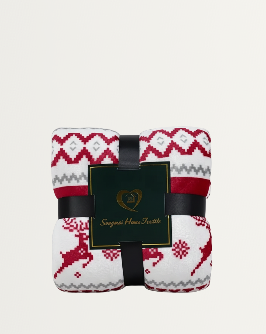 Witte pluche kerst deken