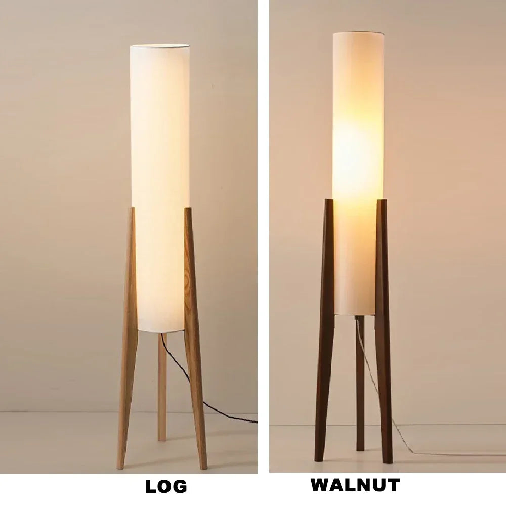 Houten Vloerlamp - Retro Wabi-sabi Ontwerp Voor Woonkamer & Slaapkamer