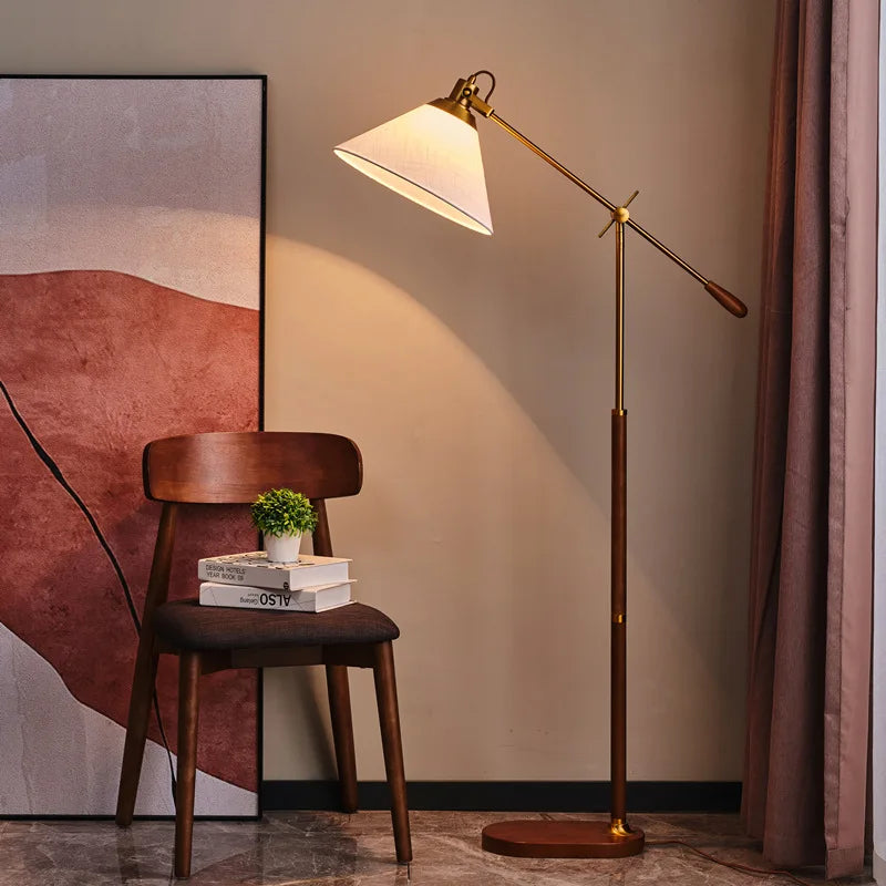 Vloerlamp van Massief Hout - Scandinavisch Design met Vintage Stijl
