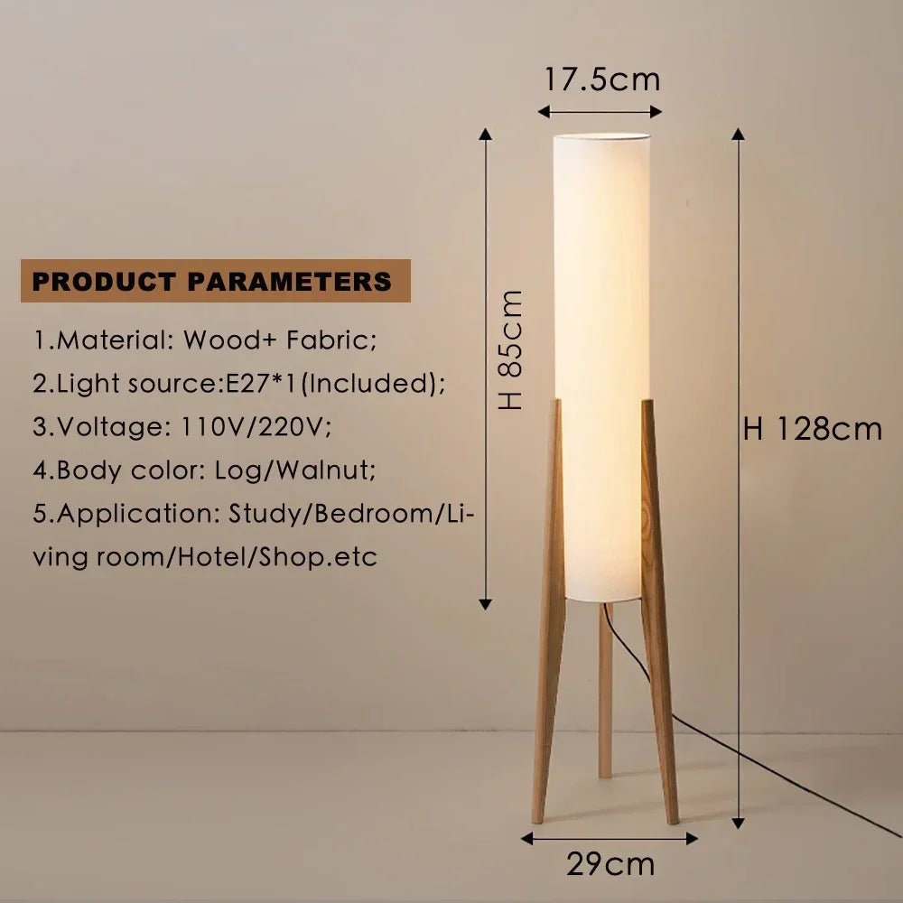 Houten Vloerlamp - Retro Wabi-sabi Ontwerp Voor Woonkamer & Slaapkamer