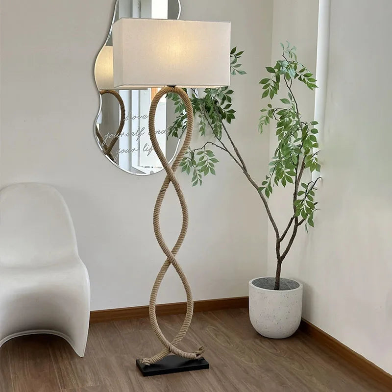 Vloerlamp - Stijlvol ontwerp met hennep en stof voor elke ruimte