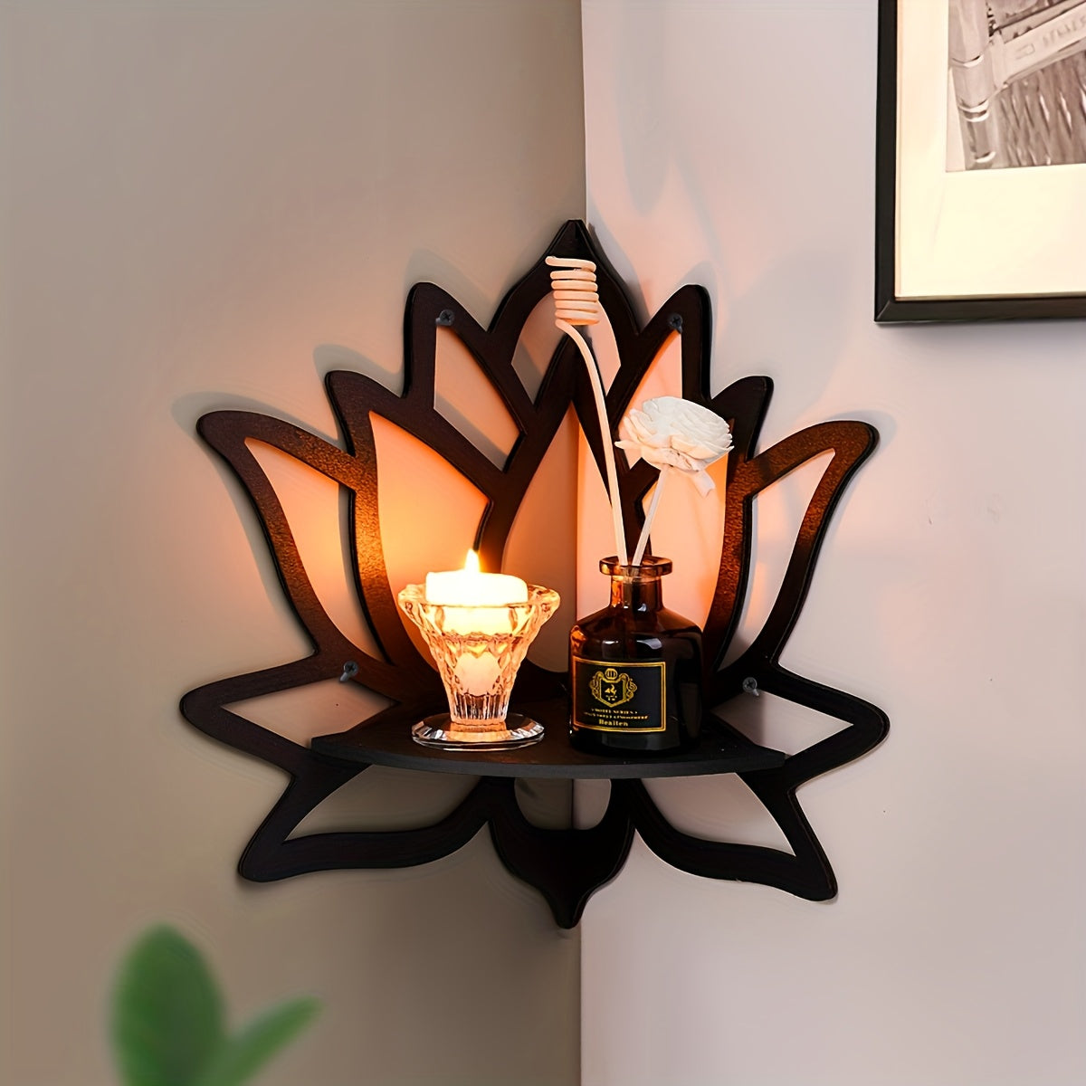 Creatieve Lotusbloem Muurhoekplank - Perfect voor Huisdecoratie