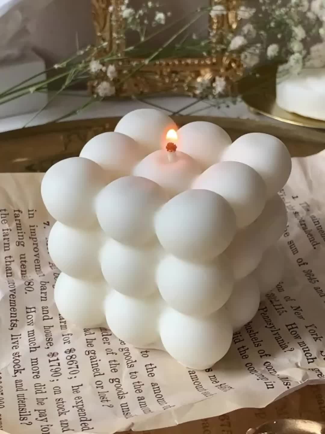 Artistieke Vierkante Kaars - Natuurlijk Sojawas Met Vanillegeur