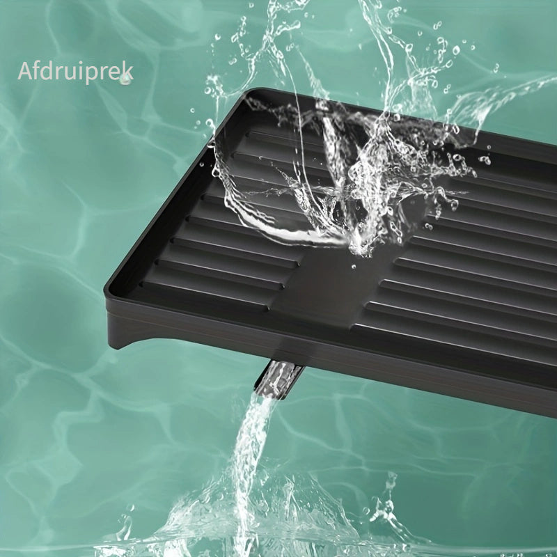 Grote Capaciteit 2-laags Vaatwasser met Afvoerplaat en Afneembare Organizer – Zwart/Wit