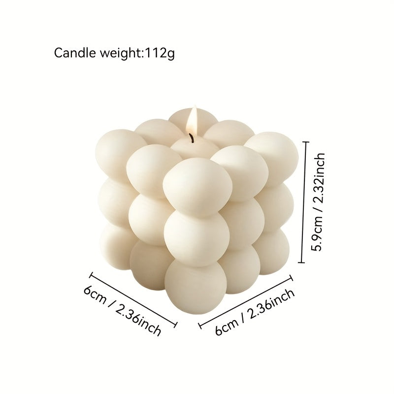 Artistieke Vierkante Kaars - Natuurlijk Sojawas Met Vanillegeur