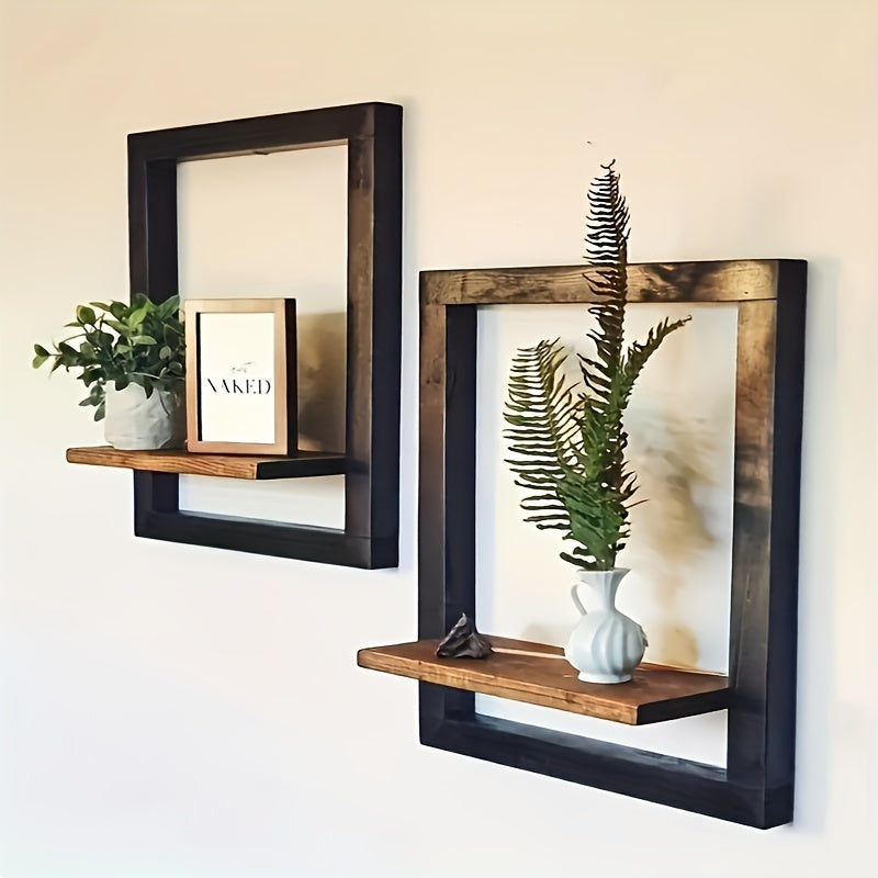 Vintage Houten Wandrek Set - Duurzaam en Stijlvol voor Decoratie