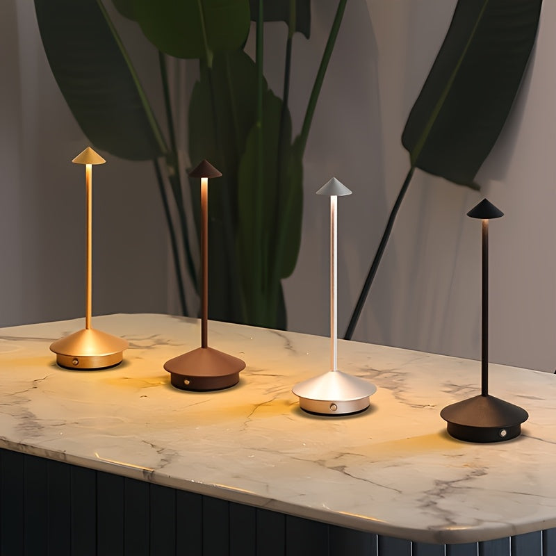 Draadloze LED Tafellamp met Traploze Dimming en Oplaadbare Batterij – Modern Design voor Diverse Kamers