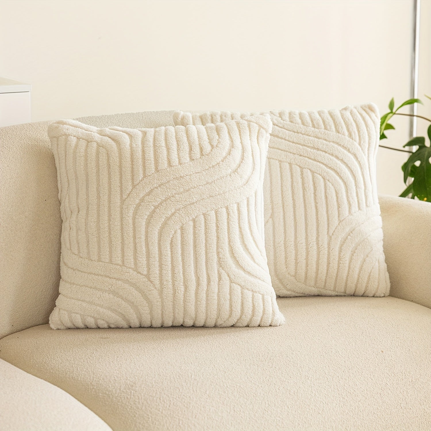 Boho Abstracte Kussenhoezen Set van 2 – Zachte Pluche Geometrische Patroon, 12x20, 18x18, 50.8x50.8 cm