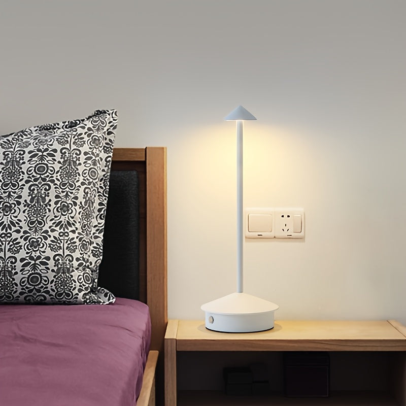 Draadloze LED Tafellamp met Traploze Dimming en Oplaadbare Batterij – Modern Design voor Diverse Kamers