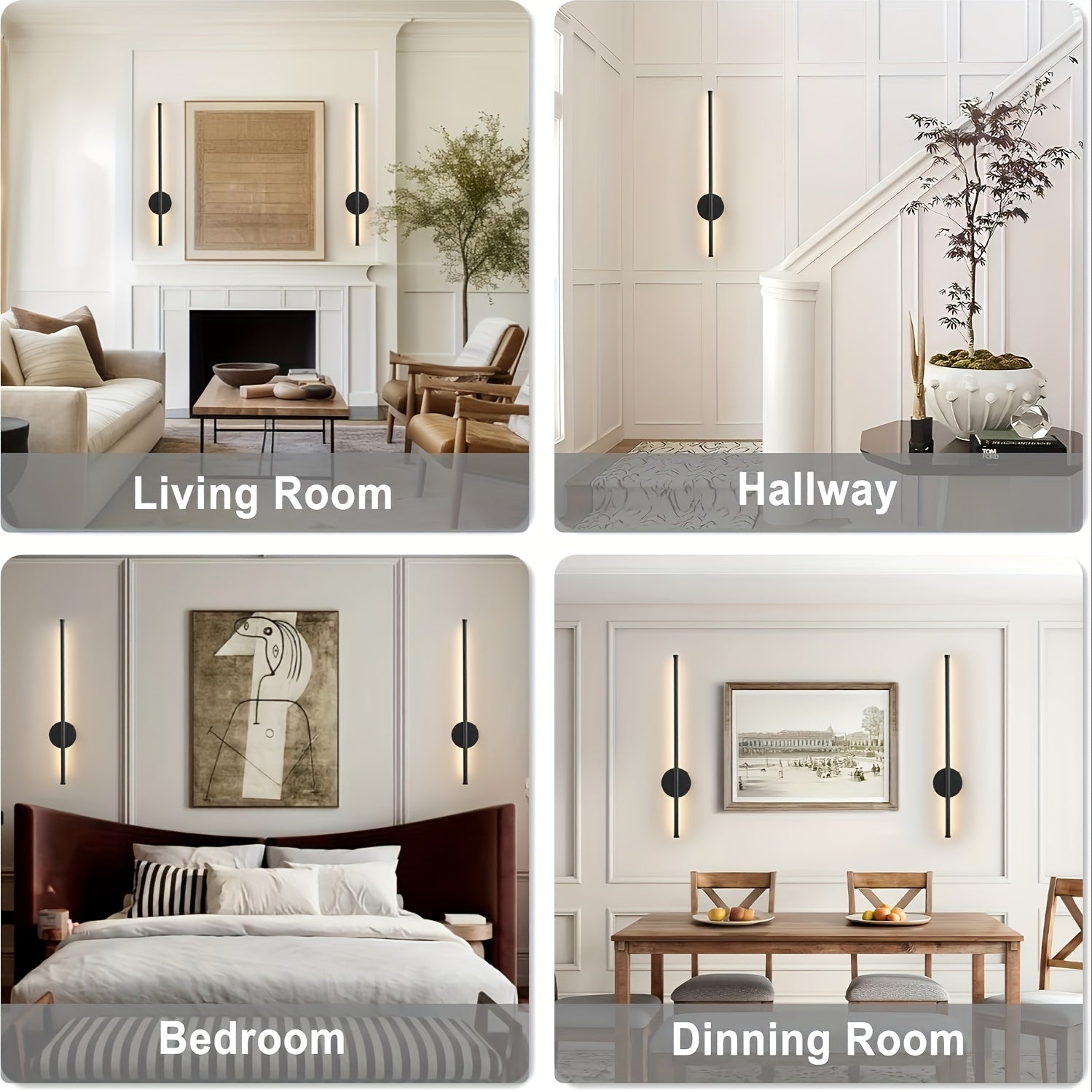 Moderne Wandlamp Zwart met Afstandsbediening en Dimbaar 3-Kleuren Licht – Draadloze Muurlamp voor Binnengebruik